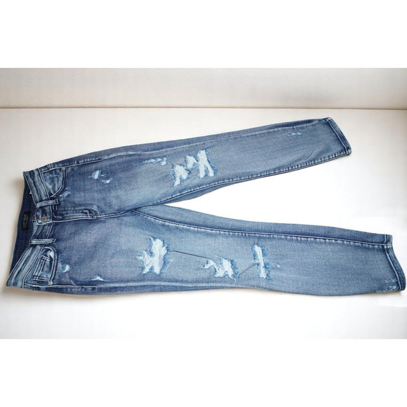 Judy Blue Boyfriend Fit Distressed Jeans Women’s Size 0/24 Medium Wash - Picture 9 of 10